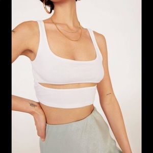 NWOT NASTY GAL EMRATA White Crop Top
